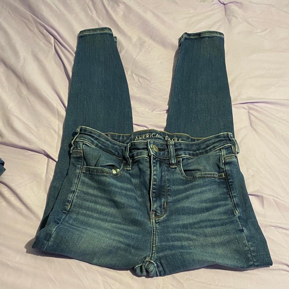 American Eagle Outfitters High Rise Dark Blue Jeans